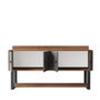 Hanah Home Consola Mn04-Ba, 180x93.2x85 cm, Tablero de Partículas Melaminado, Nogal y Antracita